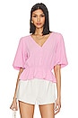 view 1 of 4 TEXTURED BUTTON FRONT 탑 in Pink