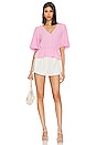 view 4 of 4 TEXTURED BUTTON FRONT 탑 in Pink