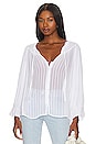 view 2 of 5 Breezy Smock Neck Blouse in White