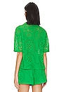 view 3 of 4 EYELET BUTTON DOWN 탑 in Jelly Bean