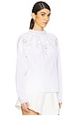 view 2 of 4 Lace Popover Blouse in White