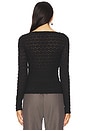 view 3 of 4 Long Sleeve Boat Neck T Shirt in Black
