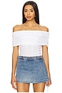 view 1 of 4 Off Shoulder Rib Tee in White