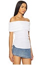 view 2 of 4 Off Shoulder Rib Tee in White