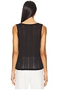 view 3 of 4 Button Front Ribbed Tank in Black