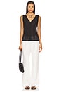 view 4 of 4 Button Front Ribbed Tank in Black