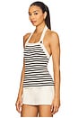 view 2 of 4 Sunkissed Rib Halter Top in Black & Macrame Stripe 2