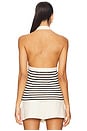 view 3 of 4 Sunkissed Rib Halter Top in Black & Macrame Stripe 2