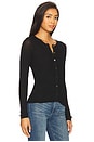 view 2 of 4 Lightweight Ribbed Cardi Top in Black