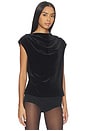 view 2 of 4 Pleated Sleeveless Top in Black