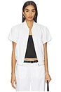 view 1 of 5 Everly Linen Bomber Top in White
