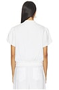 view 4 of 5 Everly Linen Bomber Top in White