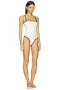 view 2 of 3 Swim I One Piece in Ivory With Noir Piping