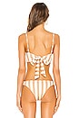 view 3 of 4 Bandeau Top in White & Nude Stripe