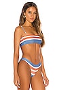 view 2 of 4 HAUT DE MAILLOT DE BAIN BANDEAU in Camel Cream Slate Stripe