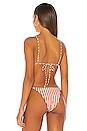 view 3 of 4 HAUT DE MAILLOT DE BAIN TRIANGLE in Camel White Stripe