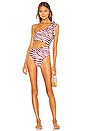view 1 of 4 Cut Out One Piece in Zebra Maroon