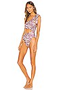 view 3 of 4 Cut Out One Piece in Zebra Maroon