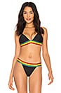 view 1 of 4 The Kitten Bikini Top in Noir & Rasta