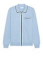 view 1 of 3 Saji Zip Polo Sweater in Forever Blue