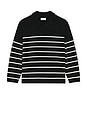 view 1 of 3 Mole Yarn Stripe Skipper Knit Polo in Black