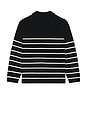 view 2 of 3 Mole Yarn Stripe Skipper Knit Polo in Black