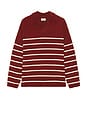 view 1 of 3 Mole Yarn Stripe Skipper Knit Polo in Brick