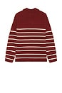 view 2 of 3 Mole Yarn Stripe Skipper Knit Polo in Brick