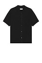 view 1 of 4 Kenneth Checkerboard Knit Short Sleeve Shirt in Black