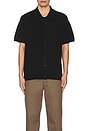 view 4 of 4 Kenneth Checkerboard Knit Short Sleeve Shirt in Black