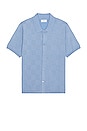 view 1 of 4 Kenneth Checkerboard Knit Short Sleeve Shirt in Forever Blue