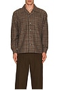 view 3 of 3 Open Collar Flannel Check Shirt in Beige