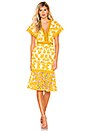 view 1 of 4 Kaiya Dress in Mustard & White