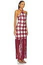 view 2 of 4 Dragana Dress in Maroon & Ecru