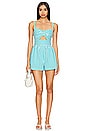 view 1 of 3 Camelliana Romper in Turquoise
