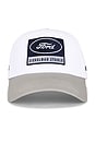 view 1 of 4 Patched Five Panel Hat in White, Ford Navy, & Ford Grey