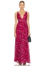 view 1 of 3 ROBE ADHARA in Fuchsia Pink Print