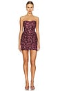 view 1 of 4 Ayla Dress in Mahogany Brown Print