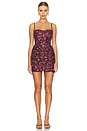 view 2 of 4 VESTIDO AYLA in Mahogany Brown Print