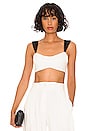 view 1 of 4 Briony Crop Top in White & Black