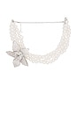 view 1 of 2 Pearl Choker With Flower in Silver Flower