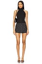 view 5 of 6 Crystal Rhinestone Embellished Mini Skirt in Black