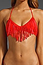 view 2 of 3 Sofia by Vix Sexy Suedey Fringe Crop Bandeau in Fire