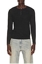 view 1 of 4 Stonewashed Henley Sweater in Black