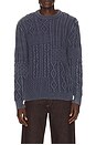 view 1 of 4 Stonewashed Patchwork Cotton Sweater in Navy