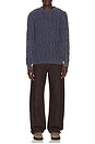 view 4 of 4 Stonewashed Patchwork Cotton Sweater in Navy