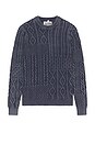 view 5 of 4 Stonewashed Patchwork Cotton Sweater in Navy