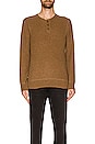 view 3 of 3 Button Henley Sweater in Camel