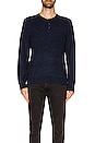 view 3 of 3 Button Henley Sweater in Navy