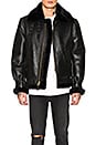 view 1 of 5 B-3 Sheepskin Leather Bomber Jacket in Ebony